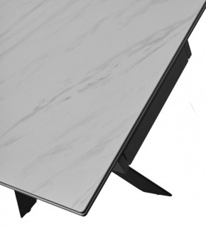 Стол BELLUNO 160 MARBLES KL-99 Белый мрамор матовый, итальянская керамика/ черный каркас, ®DISAUR в Первоуральске - pervouralsk.ok-mebel.com | фото 6