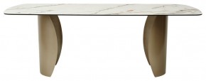 Стол BRONTE 220 KL-188 Контрастный мрамор матовый, итальянская керамика/ Шампань, ®DISAUR в Первоуральске - pervouralsk.ok-mebel.com | фото 2