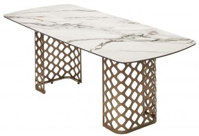 Стол CHIAVARI 220 KL-188 Контрастный мрамор матовый, итальянская керамика / Шампань, ®DISAUR в Первоуральске - pervouralsk.ok-mebel.com | фото 7
