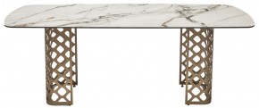 Стол CHIAVARI 220 KL-188 Контрастный мрамор матовый, итальянская керамика / Шампань, ®DISAUR в Первоуральске - pervouralsk.ok-mebel.com | фото 8