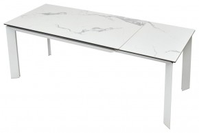 Стол CREMONA 140 HIGH GLOSS STATUARIO Белый мрамор глянцевый, керамика/ белый каркас, ®DISAUR в Первоуральске - pervouralsk.ok-mebel.com | фото 5