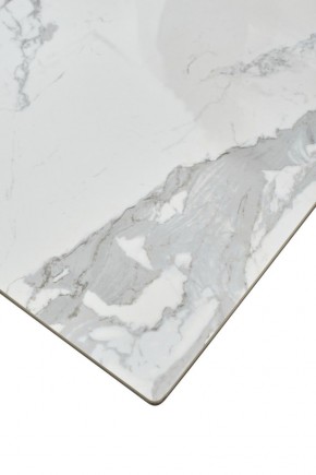Стол CREMONA 140 HIGH GLOSS STATUARIO Белый мрамор глянцевый, керамика/ белый каркас, ®DISAUR в Первоуральске - pervouralsk.ok-mebel.com | фото 6