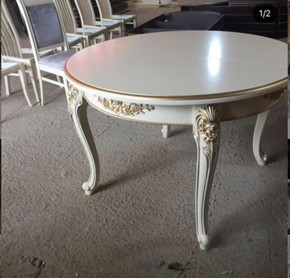 Стол круглый раскладной Розалия 1200(1600)*1200 в Первоуральске - pervouralsk.ok-mebel.com | фото