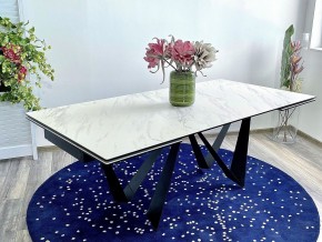 Стол RIETI 200 KL-99 Белый мрамор матовый, итальянская керамика / черный каркас, ®DISAUR в Первоуральске - pervouralsk.ok-mebel.com | фото 2