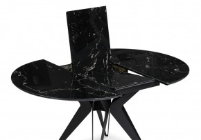 Стол стеклянный Рикла 110(150)х110х76 черный мрамор / черный в Первоуральске - pervouralsk.ok-mebel.com | фото 4