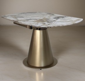 Стол TERAMO 135 GLOSS GRAND JADE SOLID CERAMIC, керамика, поворотн.механизм / Бронзовый, ®DISAUR в Первоуральске - pervouralsk.ok-mebel.com | фото