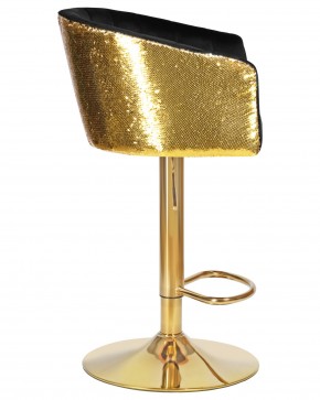Стул барный DOBRIN DARCY GOLD SHINY, черный велюр с золотыми пайетками в Первоуральске - pervouralsk.ok-mebel.com | фото 3