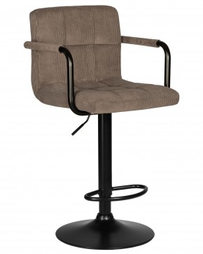 Стул барный DOBRIN KRUGER ARM BLACK, какао вельвет (LAR-E2041-05) в Первоуральске - pervouralsk.ok-mebel.com | фото