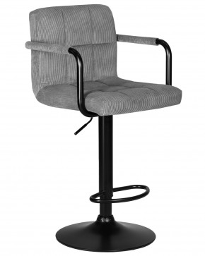 Стул барный DOBRIN KRUGER ARM BLACK, серый вельвет (LAR-E2041-25) в Первоуральске - pervouralsk.ok-mebel.com | фото 2