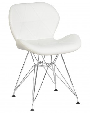 Стул обеденный DOBRIN BUTTERFLY CHROME, ножки хром, цвет белый в Первоуральске - pervouralsk.ok-mebel.com | фото
