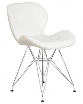 Стул обеденный DOBRIN BUTTERFLY CHROME, ножки хром, цвет белый в Первоуральске - pervouralsk.ok-mebel.com | фото 2