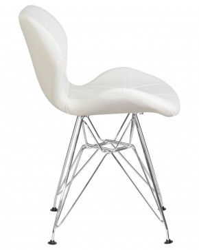Стул обеденный DOBRIN BUTTERFLY CHROME, ножки хром, цвет белый в Первоуральске - pervouralsk.ok-mebel.com | фото 3