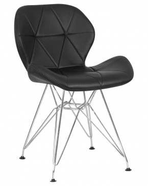 Стул обеденный DOBRIN BUTTERFLY CHROME, ножки хром, цвет чёрный в Первоуральске - pervouralsk.ok-mebel.com | фото