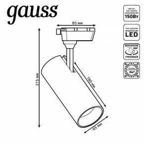 Светильник на штанге Gauss Track Light TR062 в Первоуральске - pervouralsk.ok-mebel.com | фото 5