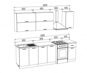 ТЕХНО-3 Кухонный гарнитур 2,0 м Компоновка №2 в Первоуральске - pervouralsk.ok-mebel.com | фото 2