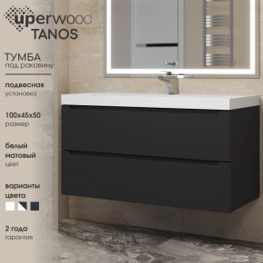 Тумба под раковину Uperwood Tanos 100 см, подвесная, черная матовая в Первоуральске - pervouralsk.ok-mebel.com | фото 3