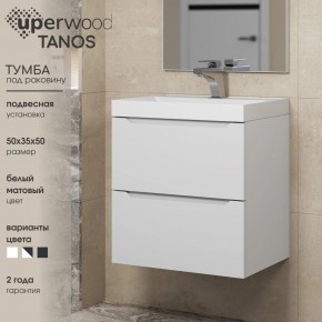 Тумба под раковину Uperwood Tanos 50 см, подвесная, белая матовая в Первоуральске - pervouralsk.ok-mebel.com | фото 6