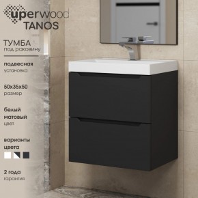 Тумба под раковину Uperwood Tanos 50 см, подвесная, черная матовая в Первоуральске - pervouralsk.ok-mebel.com | фото 4