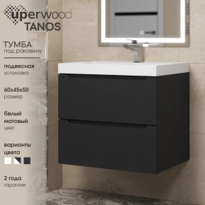 Тумба под раковину Uperwood Tanos 60 см, подвесная, черная матовая в Первоуральске - pervouralsk.ok-mebel.com | фото 3