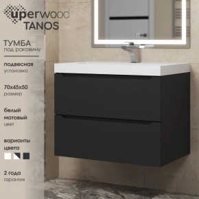 Тумба под раковину Uperwood Tanos 70 см, подвесная, черная матовая в Первоуральске - pervouralsk.ok-mebel.com | фото 3