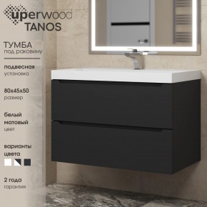 Тумба под раковину Uperwood Tanos 80 см, подвесная, черная матовая в Первоуральске - pervouralsk.ok-mebel.com | фото 3