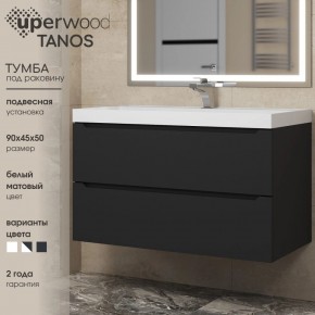 Тумба под раковину Uperwood Tanos 90 см, подвесная, черная матовая в Первоуральске - pervouralsk.ok-mebel.com | фото 3