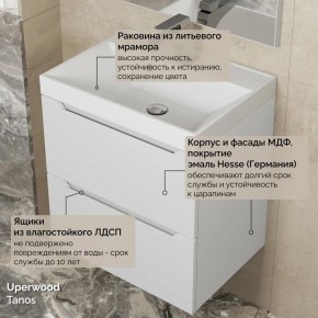 Тумба с раковиной Uperwood Tanos 50 см, подвесная, белая матовая в Первоуральске - pervouralsk.ok-mebel.com | фото 6